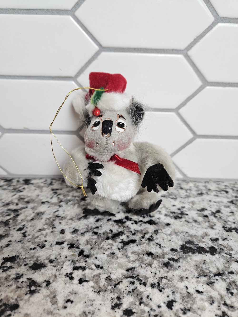 Annalee Doll Christmas Holiday Gray Plush Koala Bear Ornament 2010